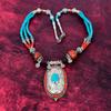 Türkis, Rote Koralle Halskette, Edelstein 925 Massiv Sterling Silber Schmuck Halskette, Handgefertigter Schmuck Geburtsstein Nepalesische Halskette, Geschenk für Ihn