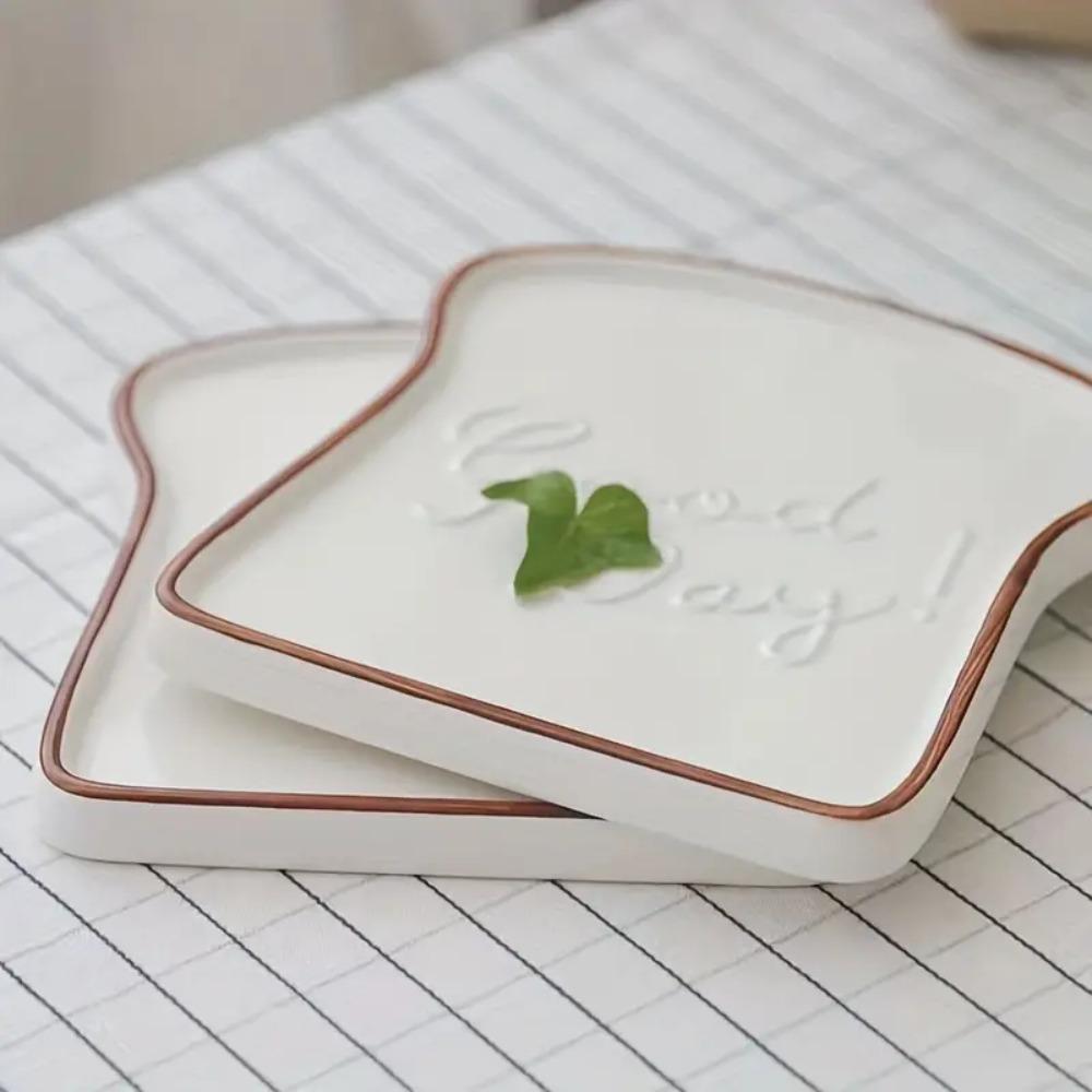 Premium Ceramic Toast Plate Durable Cake Plate Easy Care Steak Plate  Restaurant