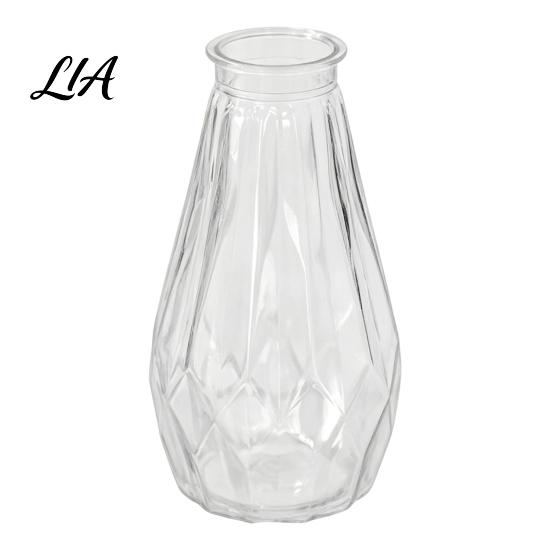 Clear Bud Vase Decorative Flower Vase, Transparent Glass Style Holder for Home Amber Decor, Modern Thickened Floral Container Fresh And Dried Flowers