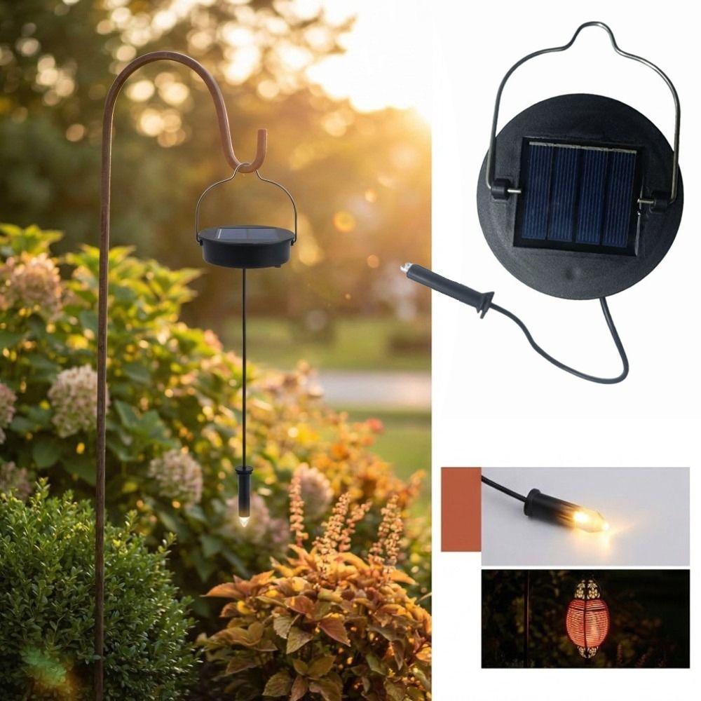 400Mah Solar Lights Replacement Top Black Outdoor Lantern Lights Pathway Lighting