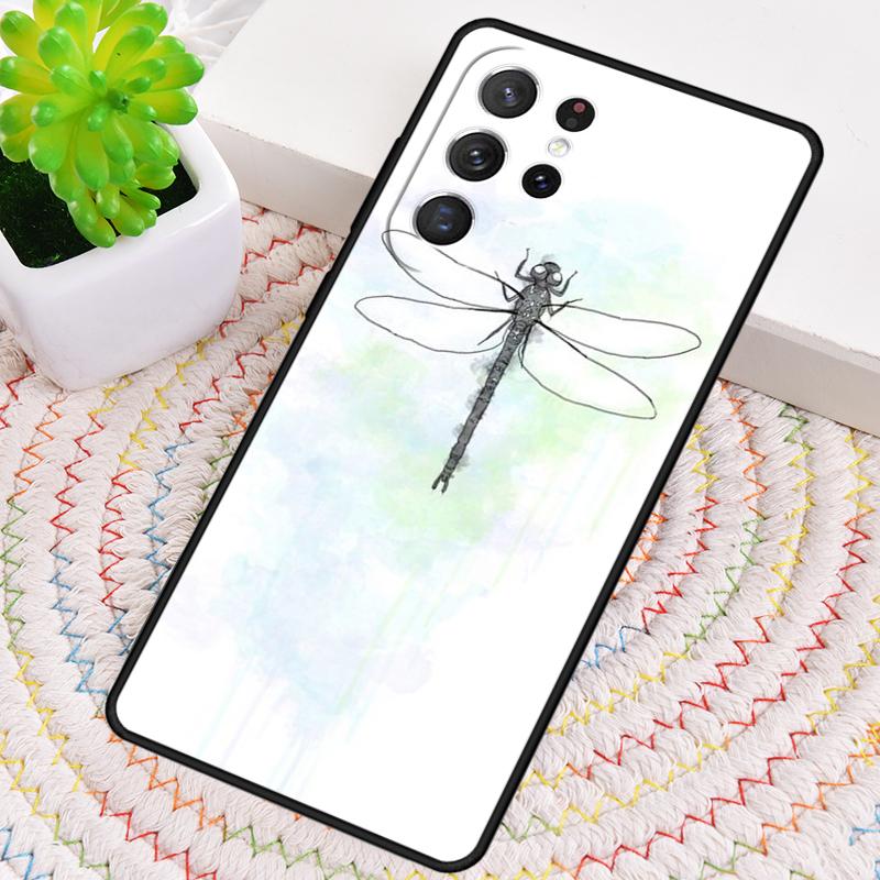 Färgglatt trollsländefodral för Samsung Galaxy note 10 pro S26 Ultra S23 S24 FE S25 S21 S22 PLUS stötsäkert skal