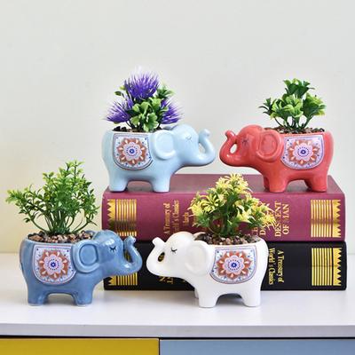 Niedlicher Elefant Blumentopf Keramik Sukkulenten Topf Pflanzer Wohnkultur Innendekoration Desktop Ornamente Bonsai Blumentopf