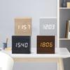 Wood Clock Creative Electronic Clock Square Digital Clock Mini Small Alarm Clock Thermometer Bedside Clock