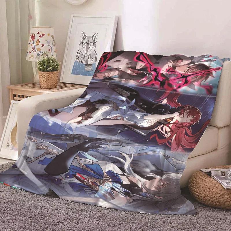 Anime Honkai Star Rail Kafka Flannel Blanket Cute Cartoon Printed Warm Soft Blankets Home Bedding Decor Winter Blankets