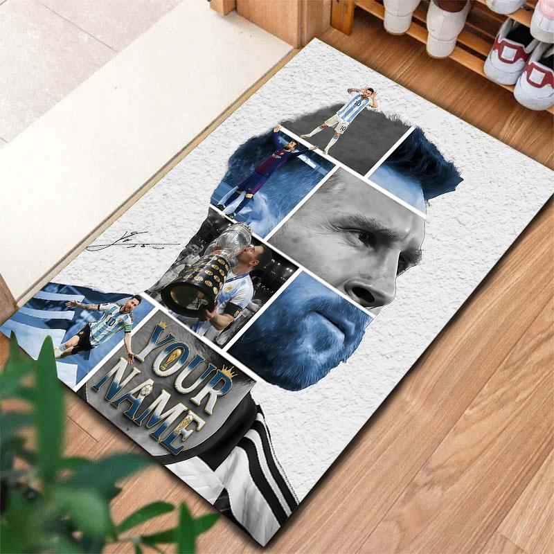 Dywan z imieniem Messi do salonu, sypialni, dekoracja sofy domowej, mata podłogowa antypoślizgowa dla dzieci