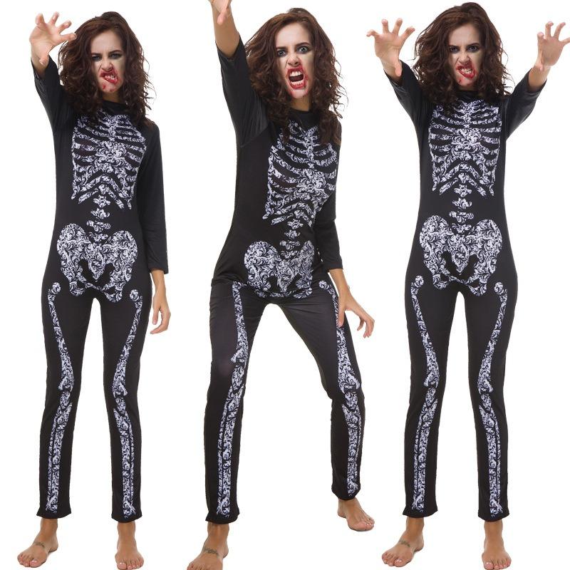 Jumpsuit Tights Costume Halloween Costume Skull Ghost Bride