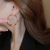 Twisted Hoop Earrings With Rhinestone Inlaid, Hypoallergenic Silver Needle Ear Rings, Fashion Daily Jewelry For Women