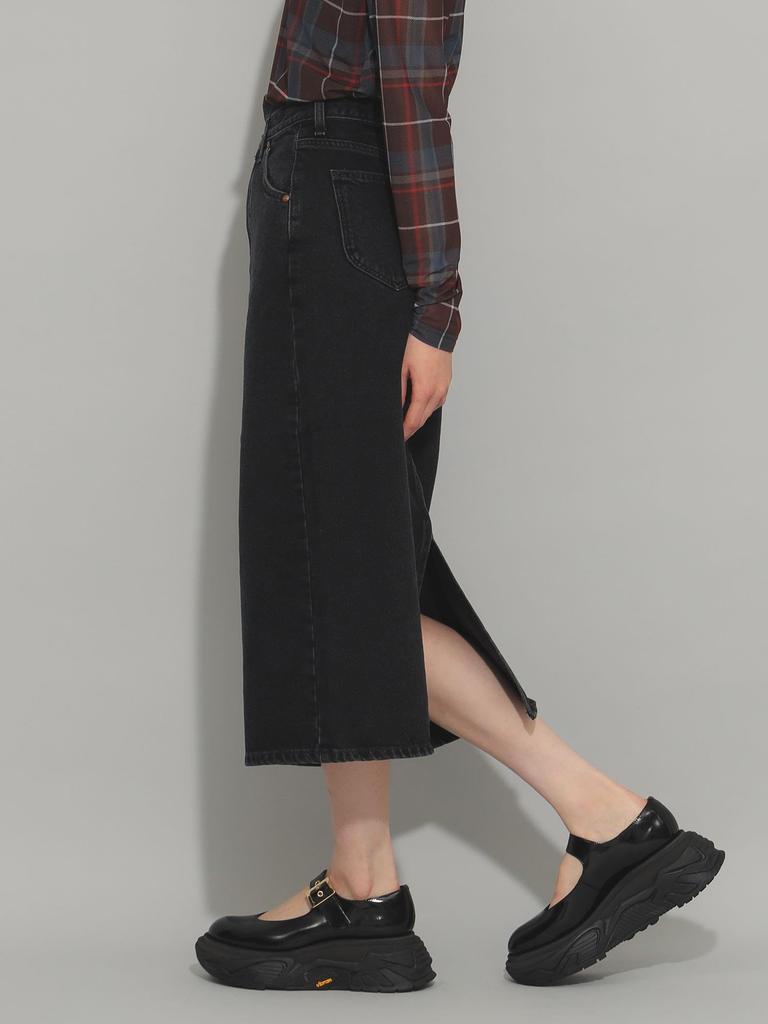Ray Beams Lee Long Denim Skirt, Women's, 383_BLACK_S/W, Size S