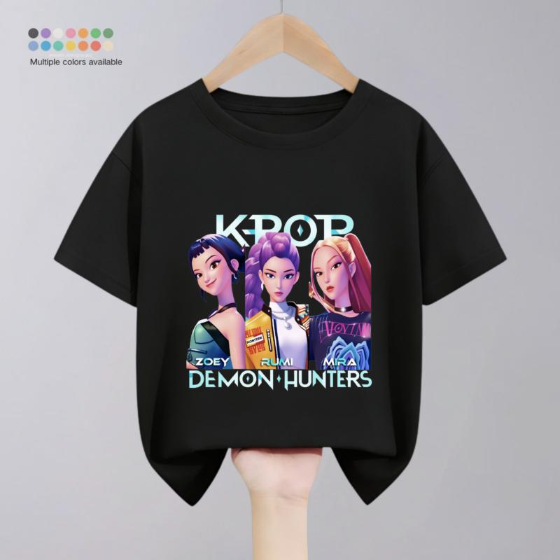 Vêtements Kpop Demon Hunters pour Enfants T-shirts Été Nouvelle Mode Populaires Hauts à Manches Courtes T-shirt Vêtements Enfants T-shirts Décontractés 1-10 ans
