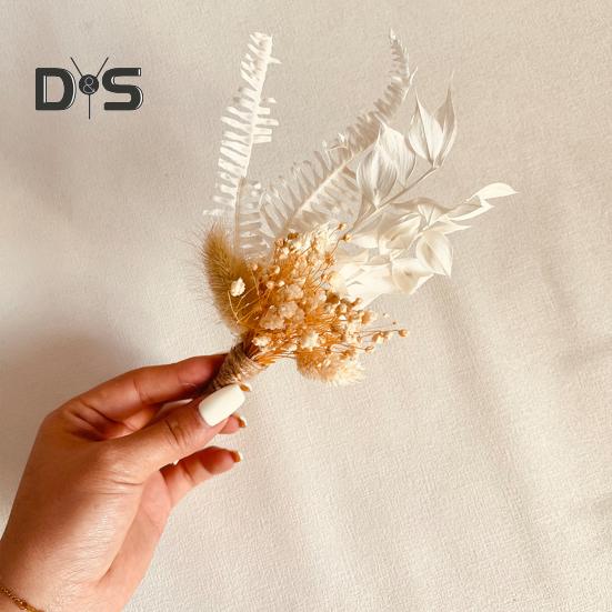 6 buc buchet de flori artificiale uscate, buchet de flori mini boem, DIY meșteșuguri, vază, petrecere de nuntă, acasă, birou, decorare centrală pentru masă