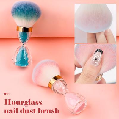 1PC Nail Art Dust Brush For Nails Hourglass Handle Powder Remove Soft Cleaning Nail Brush For Manicure Gel Nail Accessories Tool