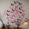Black & Pink Halloween Bat Wall Stickers for Kids' Room Decoration & Party Ambiance
