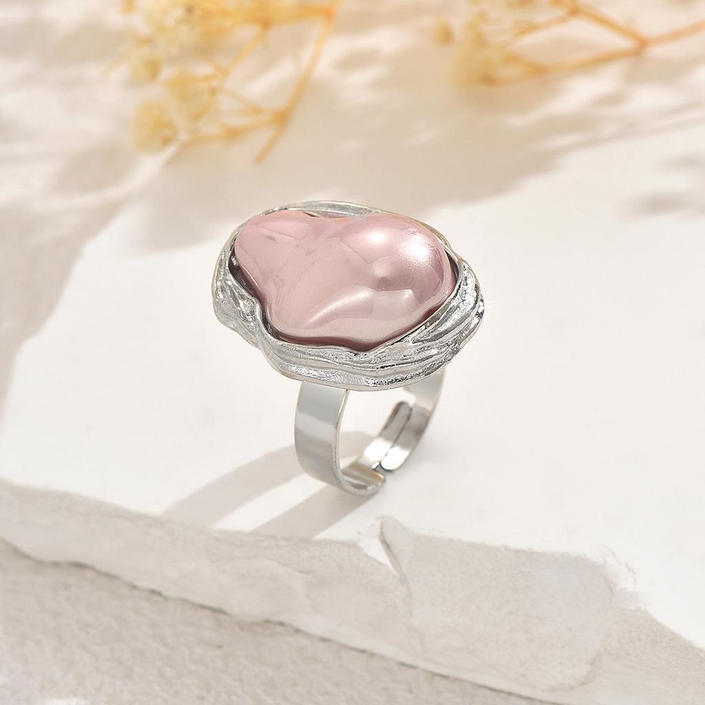 The 2025 New Geometric  Bestseller Women's Ring with Geometric Inlaid Irregular Pearl Design Open