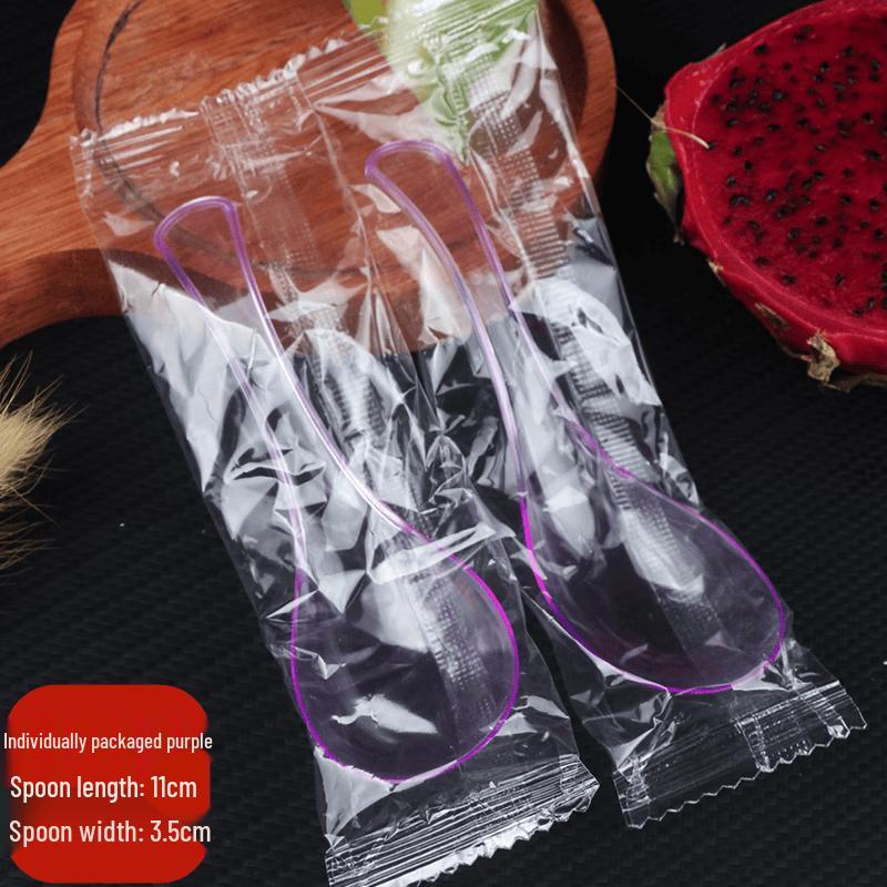 Qiwei Individually Wrapped Clear Plastic Disposable Spoons