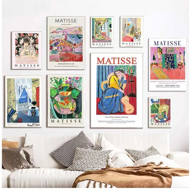 Scandinavian Classic Vintage Wall Art Matisse Monet Fish Garden Water Lilies Poster Prints Home Bedroom Living Room Decoration