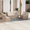 VidaXL Garden Lounge Set with Cushions 7 Pcs Beige Braided Resin 3249247