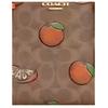 Coach Borsa Tote in Tela Signature Marrone con Stampa di Frutta Arancione e Tracolla Staccabile per Uso Quotidiano e da Viaggio
