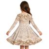 Kids Christmas Print Long Sleeve Dress for Holiday Parties and Everyday Wear