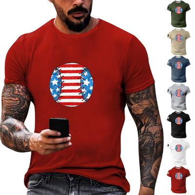 Men's Independence Day Printed Short-sleeved T-shirt