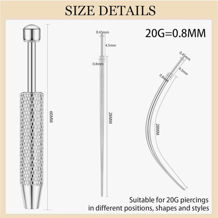 316 Stainless Steel Threaded Guide Pin for Piercing and DIY Tool