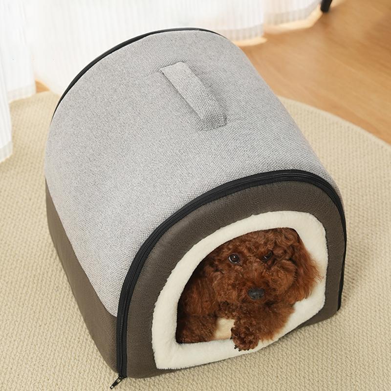 Warmes Katzenhaus für den Winter, weiches, gemütliches Haustiernest für kleine und mittelgroße Hunde, Katzen, abnehmbare, rutschfeste Hundehütte, Schlafzelt für Welpen, Heimtierbedarf