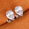Huitan Simple and Classic Water Drop Shape Cubic Zirconia Stud Earrings for Women Temperament Lady Accessories Eternity JewelryGood product
