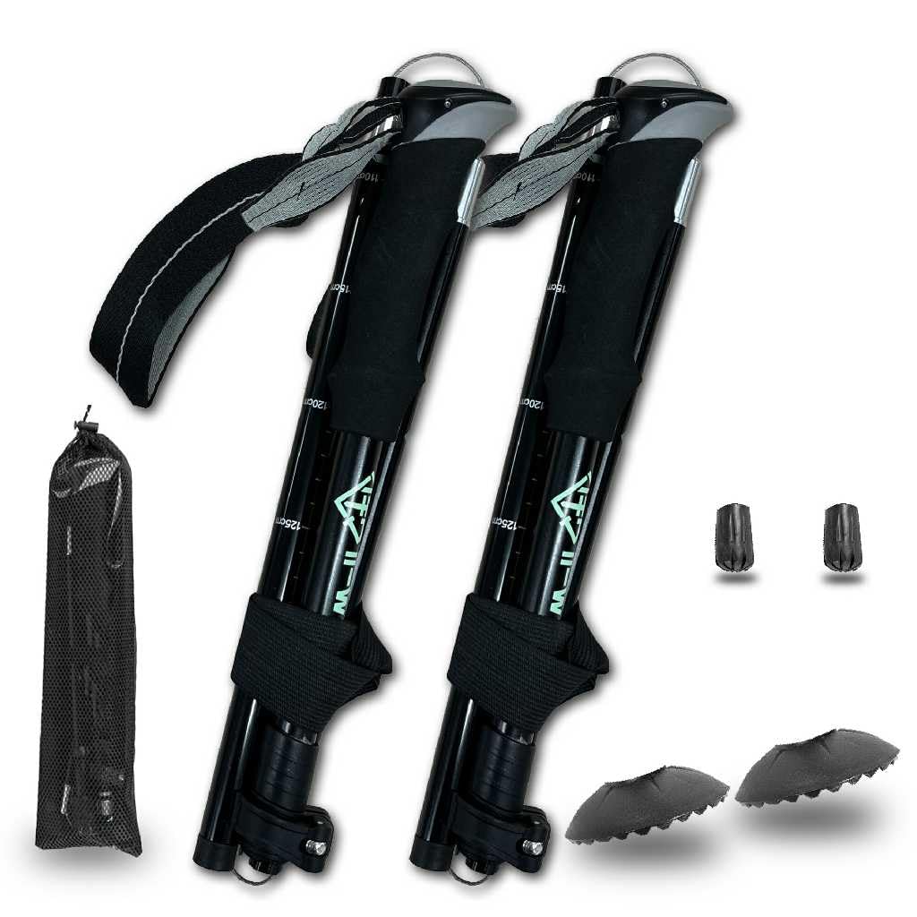

Trekking trekking set of 2 by a Japanese [Sloth Forest] poles, sticks, compact, lightweight, folding, (planned company) (black)