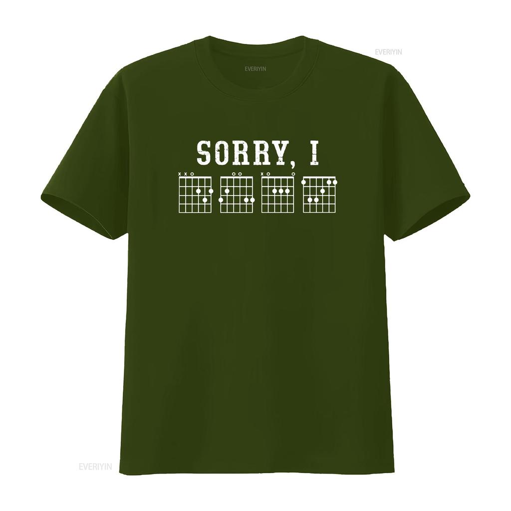 Sorry I Dont Care Guitar Chords Guitarist T Shirt vintage Washed Top For Everyday Wear streetwear designer clothes fashion