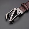 Men's Business Alloy Buckle Head Belt Automatic Buckle Letter Head Layer Cowhide Belt Automatic Buckle High-end Gift Box