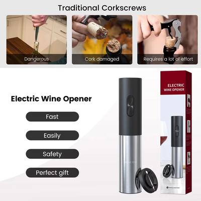 Elektrischer Flaschenöffner Geschenkset Wiederaufladbarer Automatischer Rotwein-Korkenzieher Mit Vakuumverschluss Ausgießer Weinzubehör