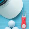 304 Stainless Steel ABS Plastic Handle Golf Spring Divot Repair Pitch Putting Fork Tool for Training PracticingRed