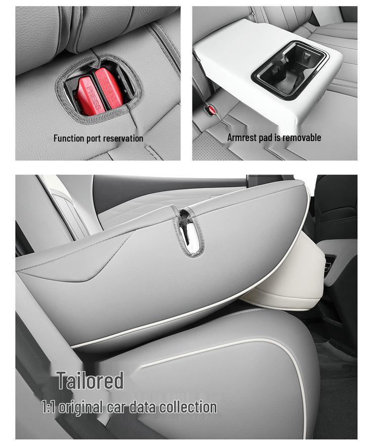 Galaxy E8 Universal Full Leather Car Seat Cushion - New Model for Special Cars, Five-Seat, Four Seasons.