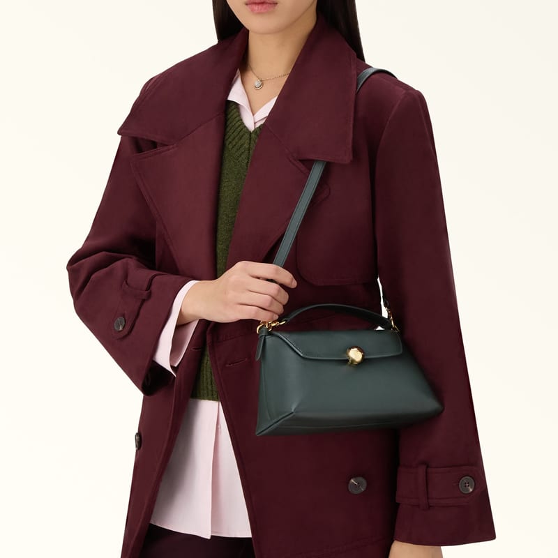 Furla Soft Nappa Lambskin One Shoulder Handbag Extra Large Women's Dark Green WE00881-BX2269-4491S