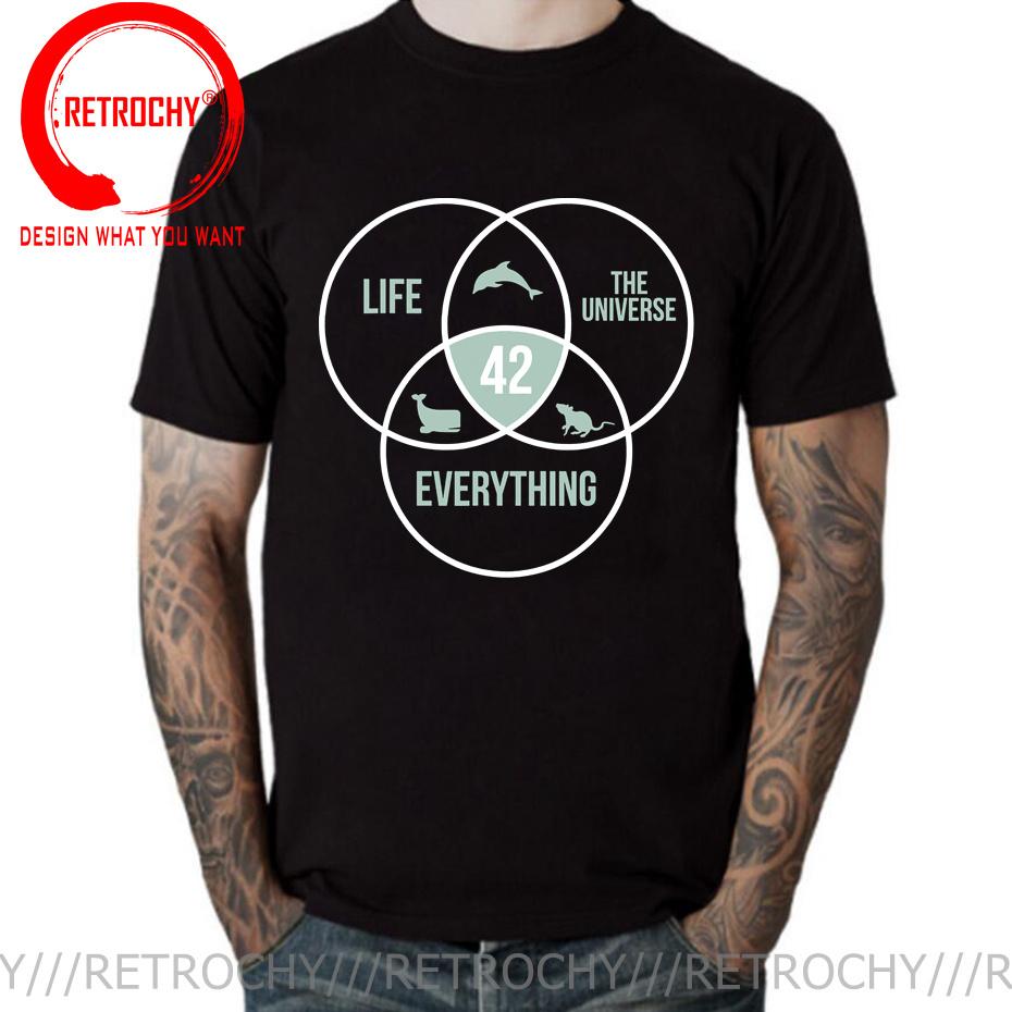 Men 42 The Answer To Life The Universe And Everything Douglas Adams T Shirt 100 Cotton Tops Crew Neck Tees Gift Idea TShirts
