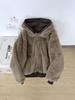 Unisex Reversible Hooded Cotton Jacket with Thick Velvet for Winter