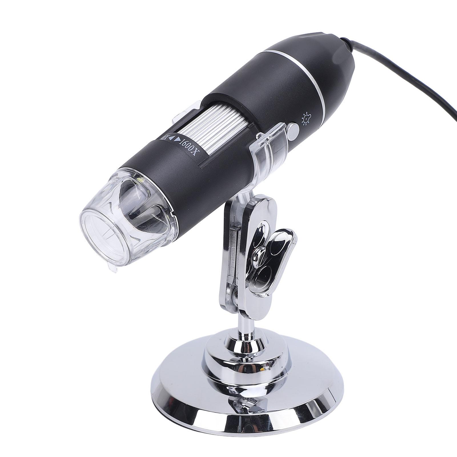 

USB-микроскоп 1600X портативный электронный 3 в 1 ручной цифровой с поворотной на 360 градусов подставкой 8 светодиодов