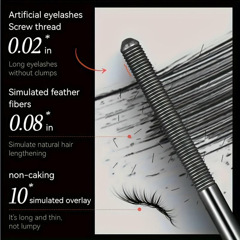 1pc Waterproof Eyelash Mascara | 24-Hour Volumizing and Lengthening Formula, Plant-Based Squalane, Suitable for Sensitive Eyes, Black Tone