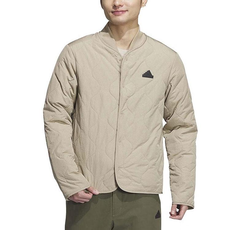 adidas Drei Streifen Logo Warm Winddicht Sportlich Lässig Baumwolljacke Herren Jacke Khaki JE8571