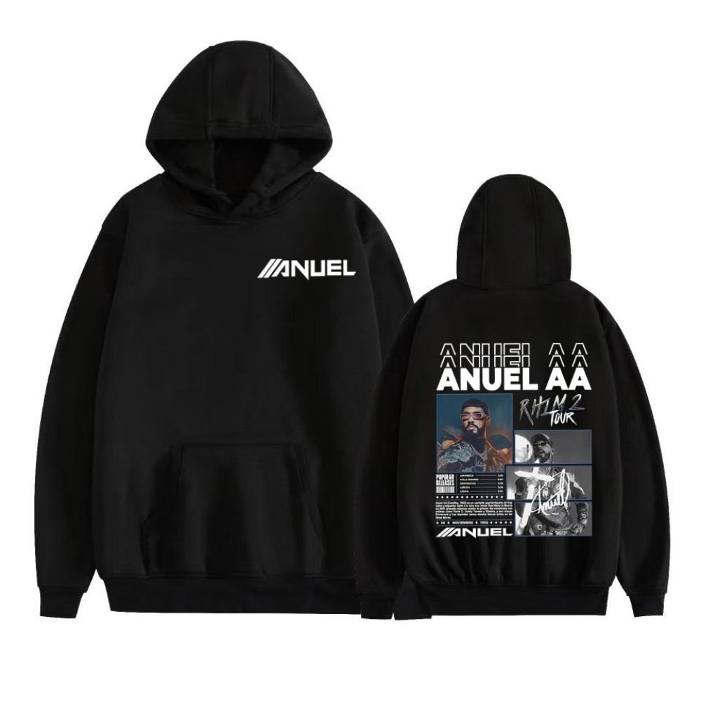 

Rapper Anuel AA Real Hasta La Muerte 2025 Graphic Hoodie Men Women Fashion Hip Hop Harajuku Pullover Long Sleeve Sweatshirt Tops XL