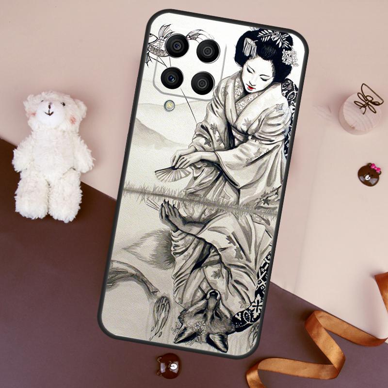 Japanese Geisha Case For Samsung Galaxy M32 M52 M14 M54 M13 M33 M53 M56 M36 M16 M31 M11 M12 M35 M55 M15 M06