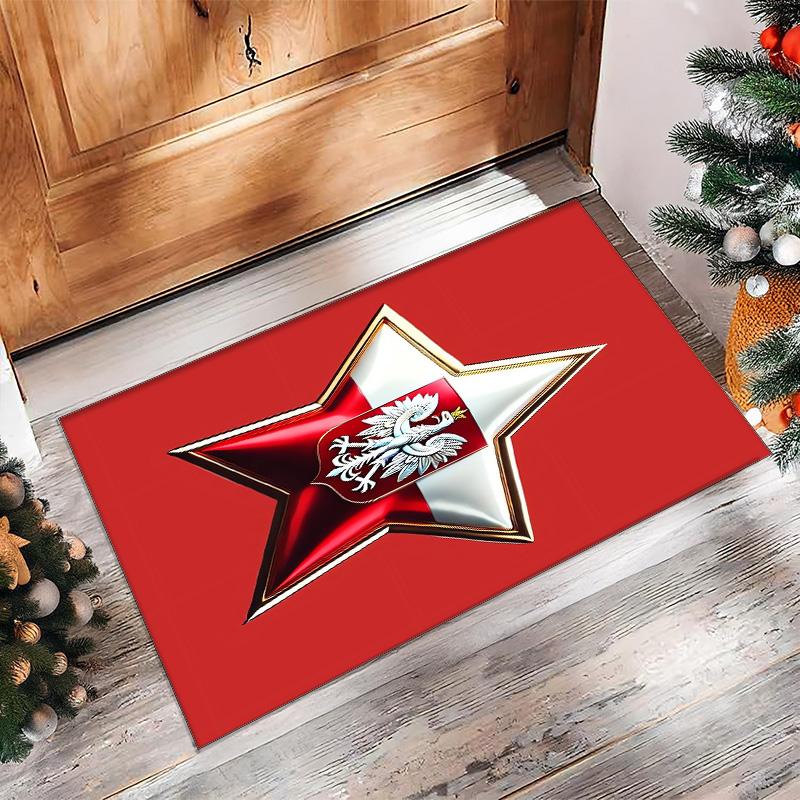 Tappeto in Flanella Stampato Polonia Antiscivolo Morbido Poliestere Tappeto per Pavimento Tappetino Decorativo per Interni per Camera da Letto Soggiorno Divano