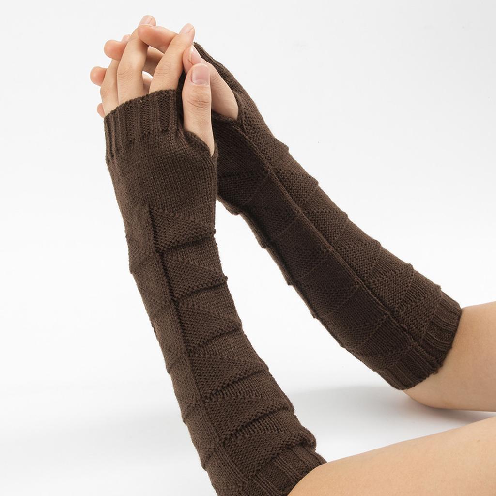 New Autumn and Winter Faux Sleeve Woolen Gloves for Men and Women Knitted Warm Half Finger Wrist Protection Gloves