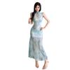 2026 European and American pure desire sexy celebrity temperament style improved cheongsam waist mesh yarn hip-wrapped dress women