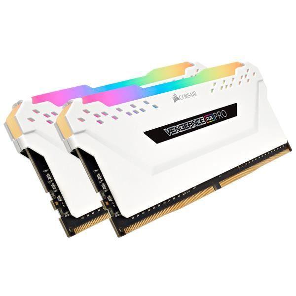 RAM-minne - CORSAIR - Vengeance RGB Pro Series DDR4 - 16GB 2x8GB DIMM - 3200 MHz - 1.35V - Hvit (CMW16GX4M2C3200C)