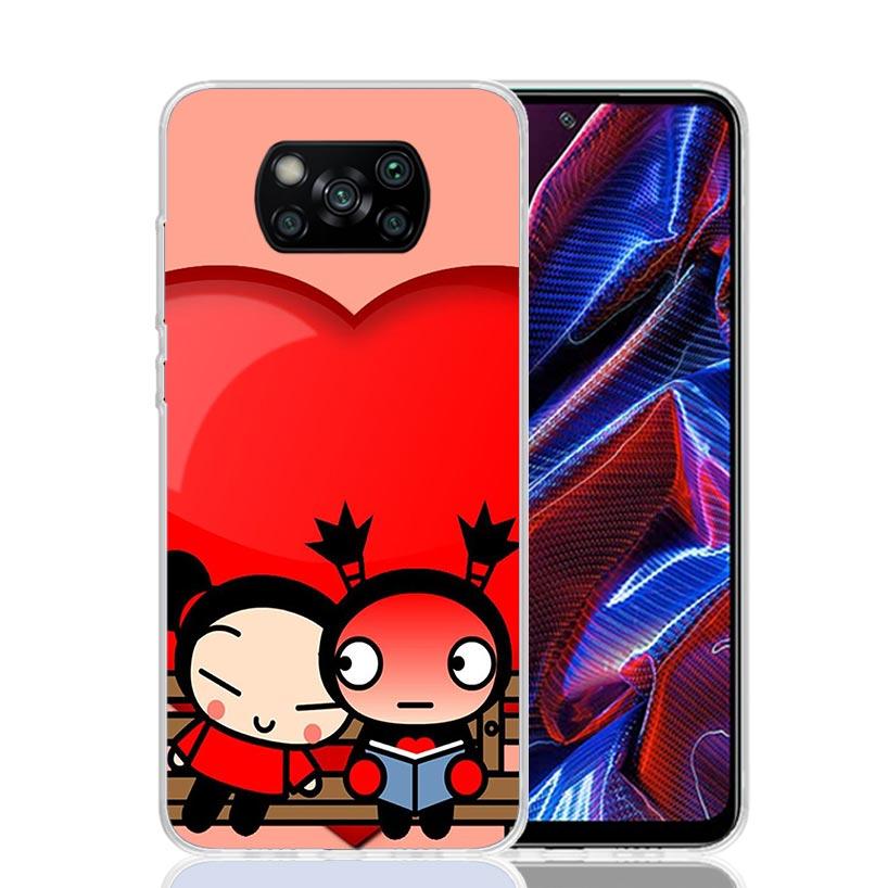 Cute Cartoon Pucca Garu Case Phone Cover for Xiaomi Poco X3 Nfc X5 X6 X7 X4 Gt F7 Ultra F6 F5 Pro F4 F3 M5S M5 M4 M3 5G Trend Fu