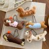 Cute Dachshund Plush Keychain Set, Kawaii Sausage Dog Bag Charms with Embroidered Details,Dachshund Plush Keychain, Kawaii Dog Charm