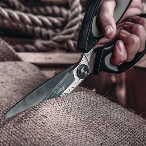 LIVINGO Heavy-Duty Scissors ? Professional-grade Sharp Blades for Cutting, Office Use, DIY, and Gardening. Multicolored Titanium Coating for Rust Resi