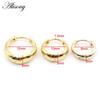 Alisouy 2pcs Copper Alloy Cute Curve Polishing Small Circle Round Hoop Earrings For Women Men Ear Cuff Brincos Hinged Jewelry