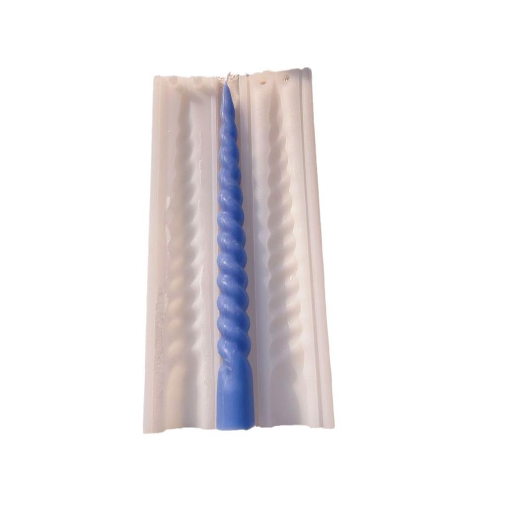 Upgrade Without Leaking Cross-border Popular Spiral Twisted Long Candle Silicone Mold DIY Wedding Church Decoration Candle