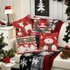 Christmas decoration pillowcase New Year gift Cute Snowman fawn print pillow cover sofa cushion suite home decoration